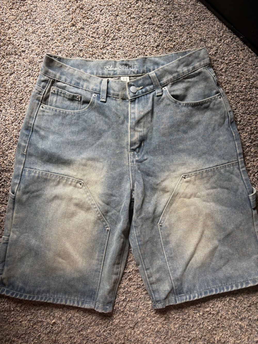 BLUE ASPHALT Unisex Denim Work Shorts - Faded Blue
